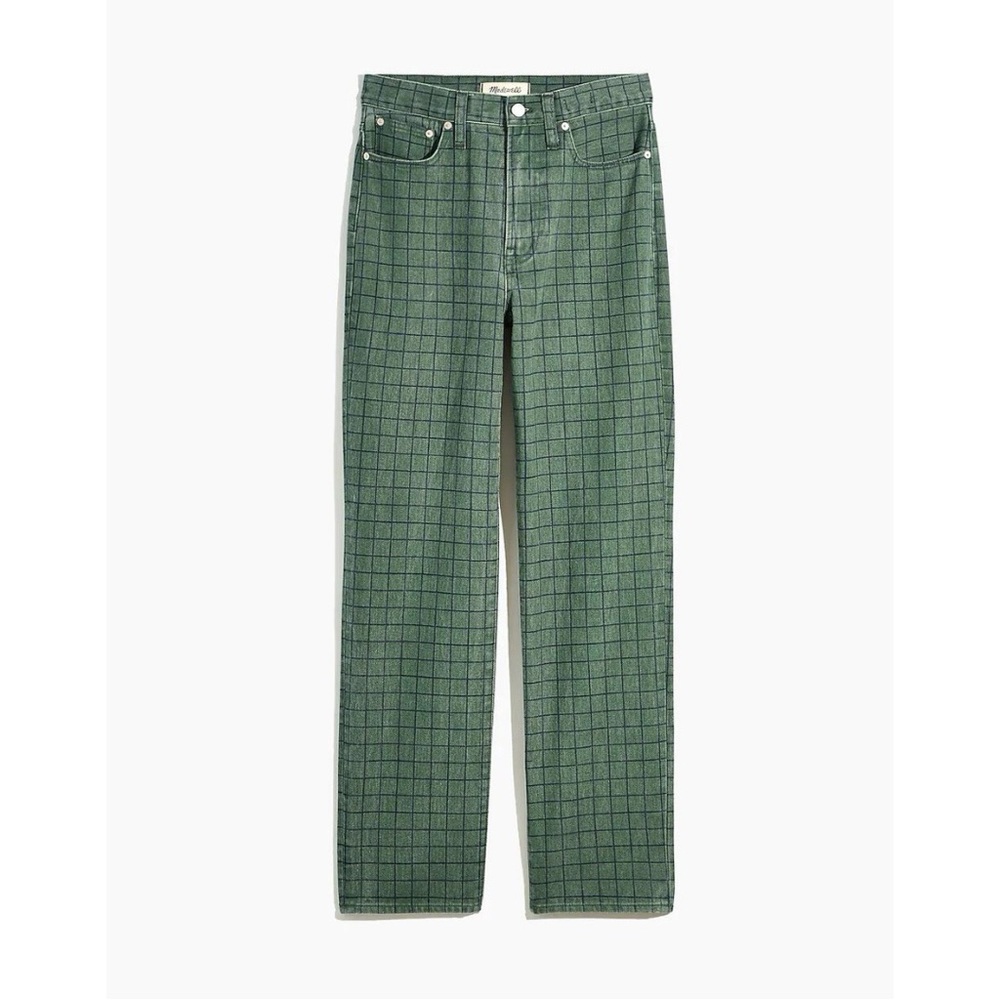 Madewell Perfect Vintage Straight Jean in Windowpane Plaid